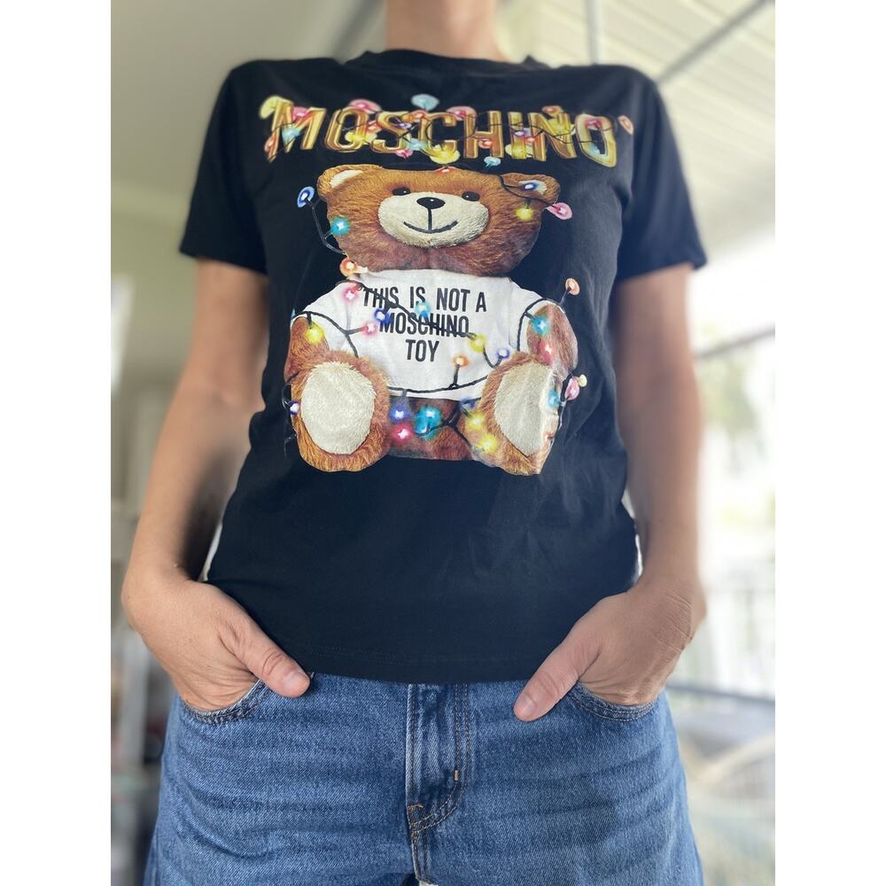 Moschino Women’s Teddy Christmas 2018 Limited Edition Black Cotton-Silk S